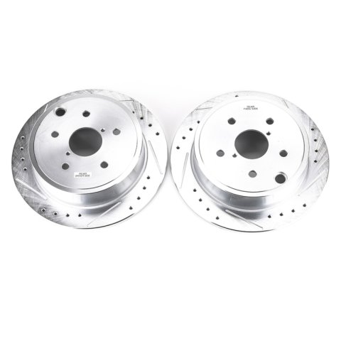 Power Stop 15-19 Subaru WRX Rear Evolution Drilled & Slotted Rotors - Pair thumbnail 1