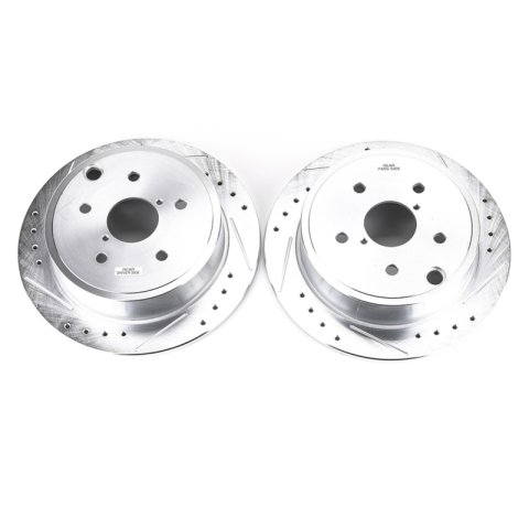 Power Stop 15-19 Subaru WRX Rear Evolution Drilled & Slotted Rotors - Pair thumbnail 2