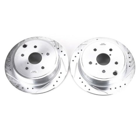 Power Stop 15-19 Subaru WRX Rear Evolution Drilled & Slotted Rotors - Pair thumbnail 3