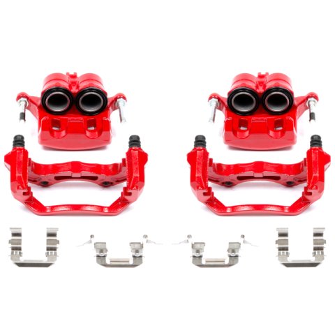 Power Stop 05-07 Infiniti G35 Front Red Calipers w/Brackets - Pair thumbnail 1