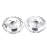 Power Stop 14-19 Ford Fiesta Rear Evolution Drilled & Slotted Rotors - Pair thumbnail 1