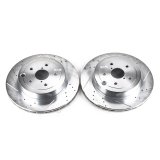 Power Stop 08-14 Subaru Impreza Rear Evolution Drilled & Slotted Rotors - Pair thumbnail 2