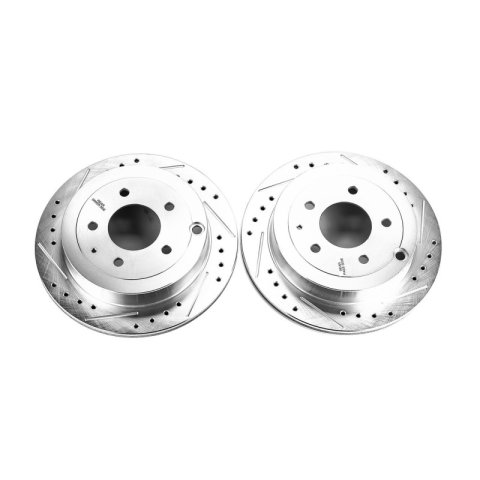 Power Stop 92-95 Mazda 929 Rear Evolution Drilled & Slotted Rotors - Pair thumbnail 5