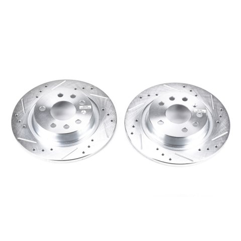Power Stop 03-11 Saab 9-3 Rear Evolution Drilled & Slotted Rotors - Pair thumbnail 1