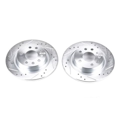 Power Stop 03-11 Saab 9-3 Rear Evolution Drilled & Slotted Rotors - Pair thumbnail 2