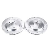 Power Stop 05-14 Ford Mustang Rear Evolution Drilled & Slotted Rotors - Pair thumbnail 2