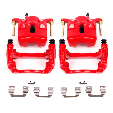 Power Stop 03-08 Pontiac Vibe Front Red Calipers w/Brackets - Pair thumbnail 1