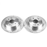 Power Stop 02-04 Honda CR-V Rear Evolution Drilled & Slotted Rotors - Pair thumbnail 1