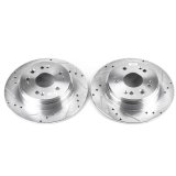 Power Stop 02-04 Honda CR-V Rear Evolution Drilled & Slotted Rotors - Pair thumbnail 2