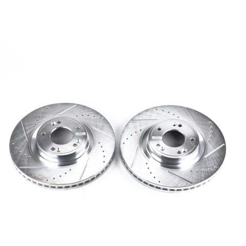 Power Stop 09-14 Hyundai Genesis Front Evolution Drilled & Slotted Rotors - Pair thumbnail 1