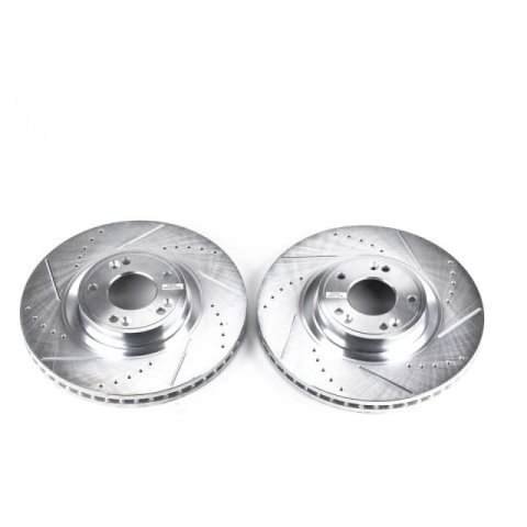 Power Stop 09-14 Hyundai Genesis Front Evolution Drilled & Slotted Rotors - Pair thumbnail 2