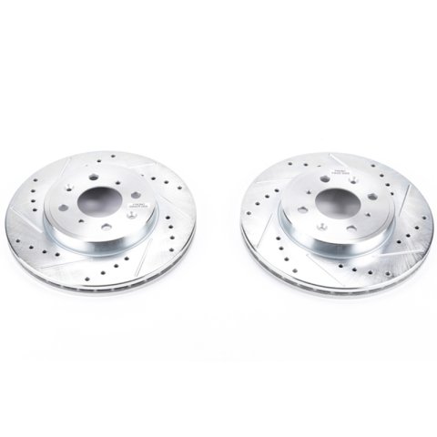 Power Stop 15-19 Honda Fit Front Evolution Drilled & Slotted Rotors - Pair thumbnail 1