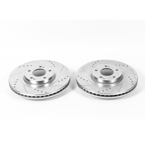Power Stop 13-18 Hyundai Santa Fe Front Evolution Drilled & Slotted Rotors - Pair thumbnail 1