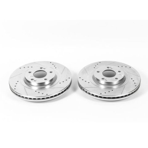 Power Stop 13-18 Hyundai Santa Fe Front Evolution Drilled & Slotted Rotors - Pair thumbnail 2