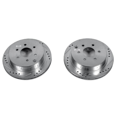Power Stop 05-19 Nissan Frontier Rear Evolution Drilled & Slotted Rotors - Pair thumbnail 1