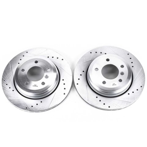 Power Stop 04-07 BMW 525i Rear Evolution Drilled & Slotted Rotors - Pair thumbnail 1