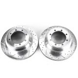 Power Stop 99-04 Ford F-350 Super Duty Rear Evolution Drilled & Slotted Rotors - Pair thumbnail 1