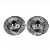 Power Stop 99-02 Volkswagen Cabrio Rear Evolution Drilled & Slotted Rotors - Pair thumbnail 2