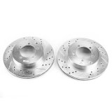 Power Stop 03-06 Mitsubishi Lancer Rear Evolution Drilled & Slotted Rotors - Pair thumbnail 1