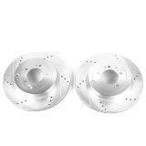 Power Stop 2008 Mitsubishi Lancer Rear Evolution Drilled & Slotted Rotors - Pair thumbnail 2