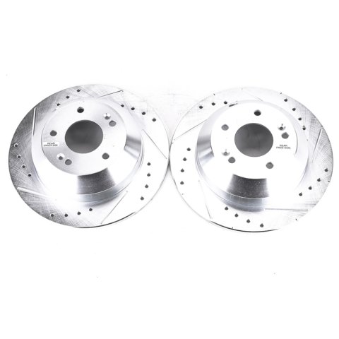 Power Stop 2019 Hyundai Santa Fe XL Rear Evolution Drilled & Slotted Rotors - Pair thumbnail 1