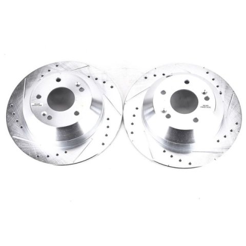 Power Stop 2019 Hyundai Santa Fe XL Rear Evolution Drilled & Slotted Rotors - Pair thumbnail 2