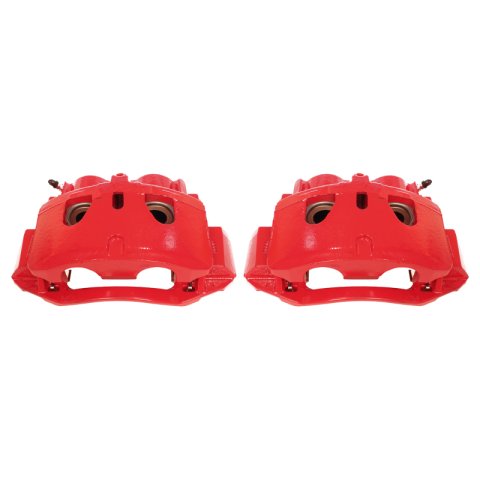 Power Stop 11-19 Chevrolet Silverado 2500 HD Front Red Calipers w/Brackets - Pair thumbnail 1