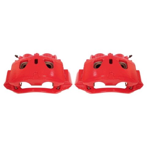 Power Stop 11-19 Chevrolet Silverado 2500 HD Front Red Calipers w/Brackets - Pair thumbnail 2