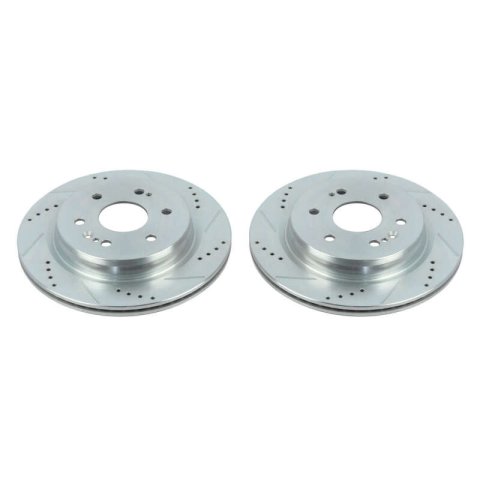 Power Stop 19-20 Chevrolet Silverado 1500 Rear Evolution Drilled & Slotted Rotors - Pair thumbnail 1