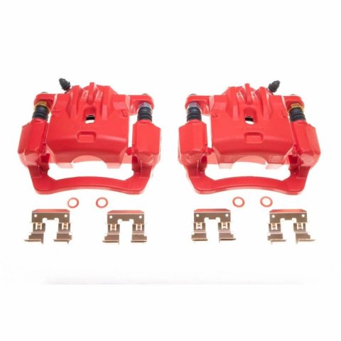 Power Stop 16-18 Subaru Crosstrek Rear Red Calipers - Pair thumbnail 1