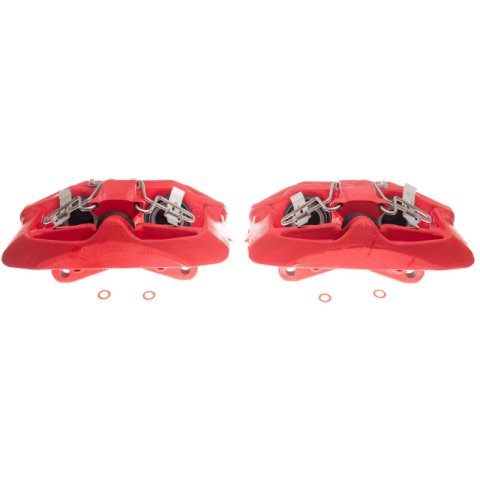 Power Stop 03-04 Audi A6 Front Red Calipers w/Brackets - Pair thumbnail 1