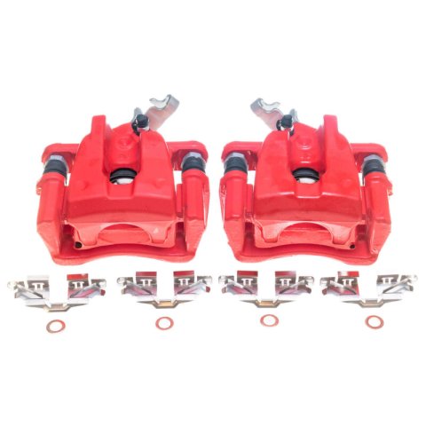 Power Stop 09-10 Pontiac Vibe Rear Red Calipers - Pair thumbnail 1