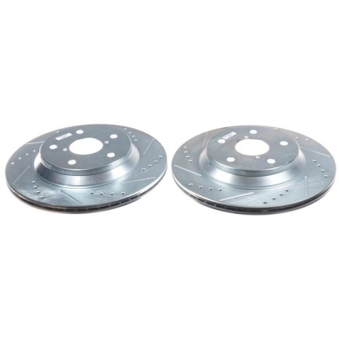 Power Stop 19-21 Subaru Forester Rear Evolution Drilled & Slotted Rotors - Pair thumbnail 1