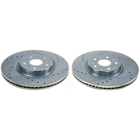 Power Stop 20-21 Chevrolet Corvette Rear Evolution Drilled & Slotted Rotor - Pair thumbnail 1