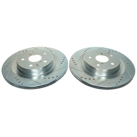 Power Stop 21-22 Toyota Sienna Rear Drilled & Slotted Rotor (Pair) thumbnail 1