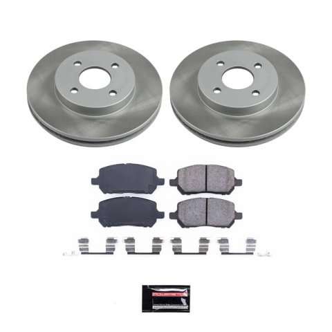 PowerStop Z17 Evolution Plus Semi-Coated Rotor Brake Kits for 2005-2010 COBALT, 2007-2009 G5, 2003-2007 ION - SC1604 and Pad Combo, Semi-Coated, Front, Solid Surface Rotors, 10.08 in. O.D., Ceramic Pads, Chevrolet, Pontiac, Saturn, Kit thumbnail 2
