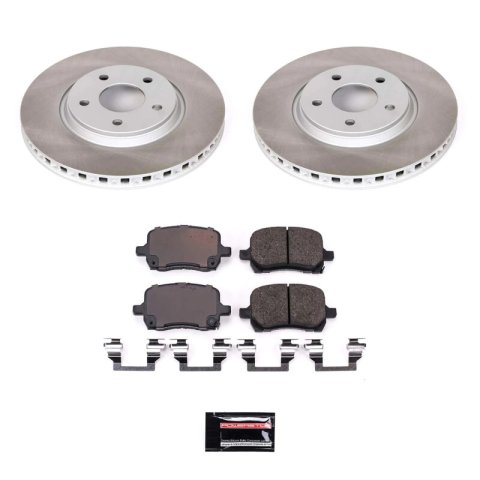 PowerStop Z17 Evolution Plus Semi-Coated Rotor Brake Kits SC1610 and Pad Combo, Semi-Coated, Front, Solid Surface Rotors, 11.65 in. O.D., Ceramic Pads, Chevrolet, Pontiac, Saturn, Kit thumbnail 1