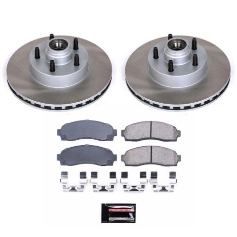 PowerStop Z17 Evolution Plus Semi-Coated Rotor Brake Kits SC1857 and Pad Combo, Semi-Coated, Front, Solid Surface Rotors, 11.29 in. O.D., Ceramic Pads, Ford, Mazda, Kit thumbnail 1