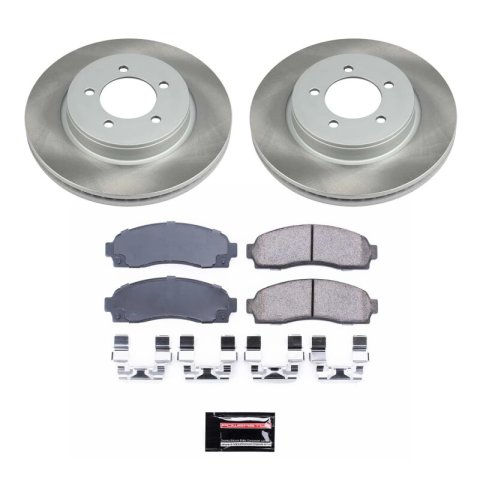 PowerStop Z17 Evolution Plus Semi-Coated Rotor Brake Kits for 2002-2005 EXPLORER, MOUNTAINEER - SC1931 and Pad Combo, Semi-Coated, Front, Solid Surface Rotors, 12.01 in. O.D., Ceramic Pads, Ford, Mercury, Kit