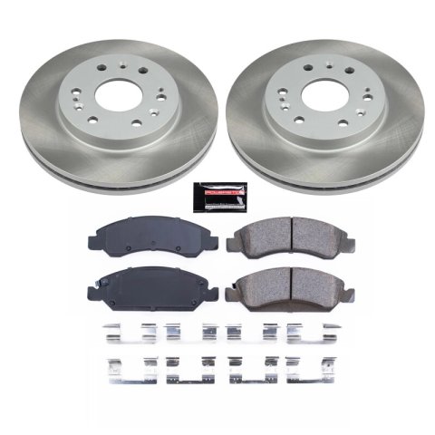 PowerStop Z17 Evolution Plus Semi-Coated Rotor Brake Kits SC2069 and Pad Combo, Semi-Coated, Front, Solid Surface Rotors, 12.99 in. O.D., Ceramic Pads, Cadillac, Chevrolet, GMC, Kit
