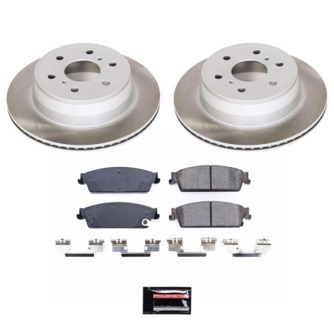 PowerStop Z17 Evolution Plus Semi-Coated Rotor Brake Kits SC2083 and Pad Combo, Semi-Coated, Rear, Solid Surface Rotors, 13.58 in. O.D., Ceramic Pads, Cadillac, Chevrolet, GMC, Kit