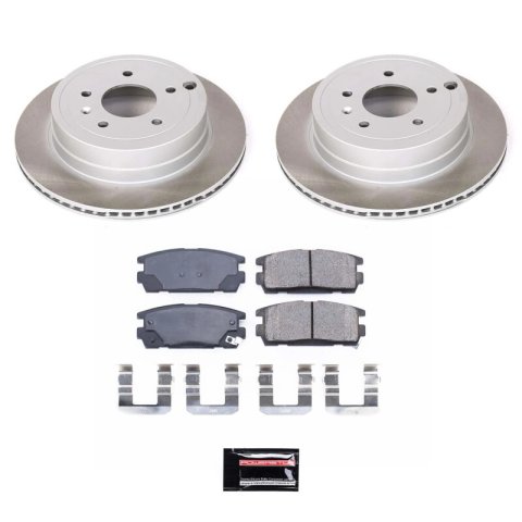 PowerStop Z17 Evolution Plus Semi-Coated Rotor Brake Kits SC2092 and Pad Combo, Semi-Coated, Rear, Solid Surface Rotors, Ceramic Pads, Chevrolet, Pontiac, Saturn, Suzuki, Kit thumbnail 1