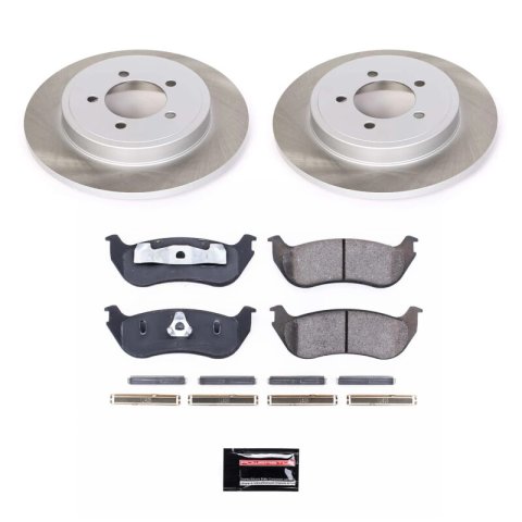 PowerStop Z17 Evolution Plus Semi-Coated Rotor Brake Kits for 2002-2005 EXPLORER, 2002-2006 MOUNTAINEER - SC3150 and Pad Combo, Semi-Coated, Rear, Solid Surface Rotors, 11.85 in. O.D., Ceramic Pads, Ford, Mercury, Kit