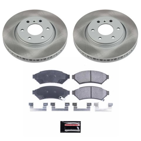 PowerStop Z17 Evolution Plus Semi-Coated Rotor Brake Kits SC4602 and Pad Combo, Semi-Coated, Front, Solid Surface Rotors, Ceramic Pads, Buick, Chevrolet, Pontiac, Saturn, Kit
