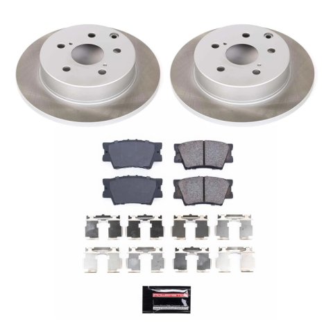 PowerStop Z17 Evolution Plus Semi-Coated Rotor Brake Kits for 2010-2012 HS250H, 2006-2018 RAV4 - SC4671 and Pad Combo, Semi-Coated, Rear, Solid Surface Rotors, 11.06 in. O.D., Ceramic Pads, Lexus, Toyota, Kit
