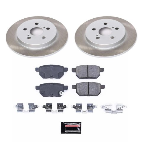 PowerStop Z17 Evolution Plus Semi-Coated Rotor Brake Kits SC4736 and Pad Combo, Semi-Coated, Rear, Solid Surface Rotors, 10.20 in. O.D., Ceramic Pads, Pontiac, Toyota, Kit thumbnail 1