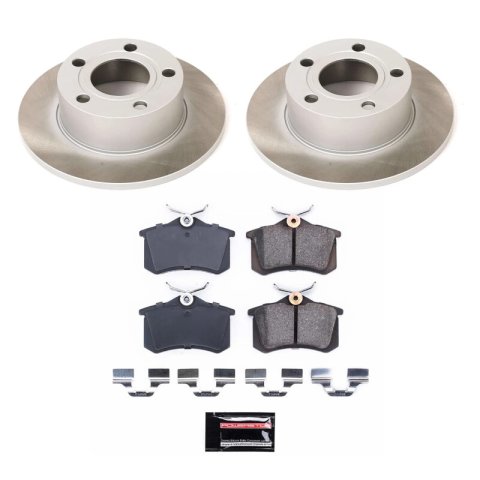 PowerStop Z17 Evolution Plus Semi-Coated Rotor Brake Kits for 1998-2004 A6, 1998-2005 PASSAT - SC515 and Pad Combo, Semi-Coated, Rear, Solid Surface Rotors, 9.65 in. O.D., Ceramic Pads, Audi, Volkswagen, Kit