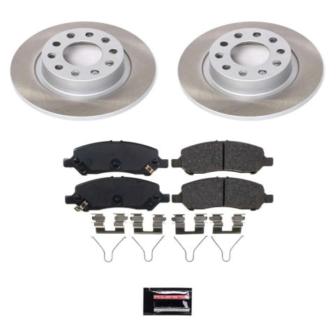 PowerStop Z17 Evolution Plus Semi-Coated Rotor Brake Kits for 2013-2016 DART - SC6371 and Pad Combo, Semi-Coated, Rear, Solid Surface Rotors, 10.39 in. O.D., Ceramic Pads, Dodge, Kit