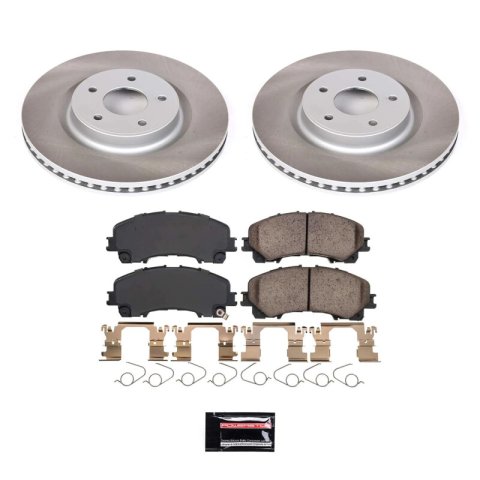 PowerStop Z17 Evolution Plus Semi-Coated Rotor Brake Kits SC6944 and Pad Combo, Semi-Coated, Front, Solid Surface Rotors, 12.59 in. O.D., Ceramic Pads, for Infiniti, for Nissan, Kit