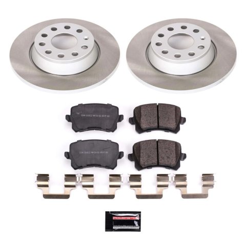 PowerStop Z17 Evolution Plus Semi-Coated Rotor Brake Kits for 2015 Q3 QUATTRO, Q3, 2009-2017 CC - SC7324 and Pad Combo, Semi-Coated, Rear, Solid Surface Rotors, 11.10 in. O.D., Ceramic Pads, Audi, Volkswagen, Kit thumbnail 2